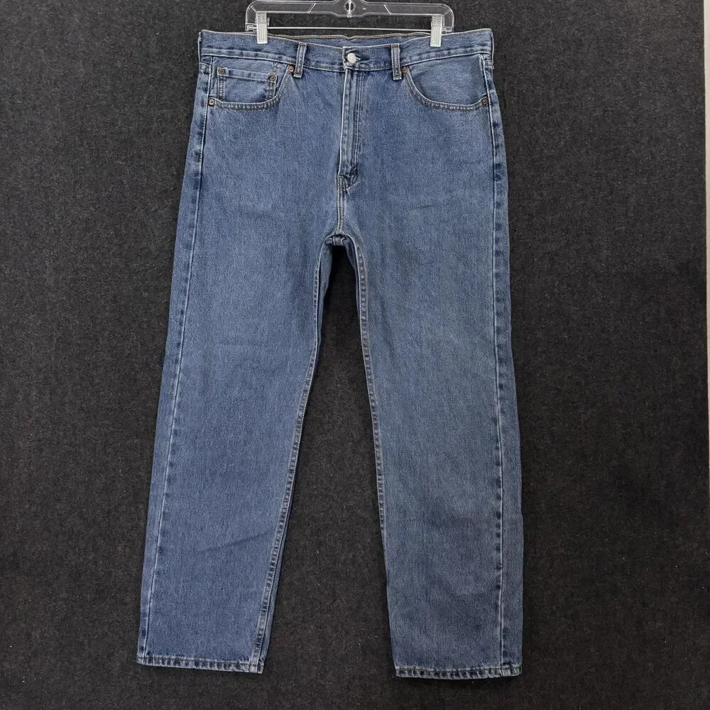 Levis 505 Jeans Men's 38x30 Blue Regular Fit Straight Leg Classic Denim Pants